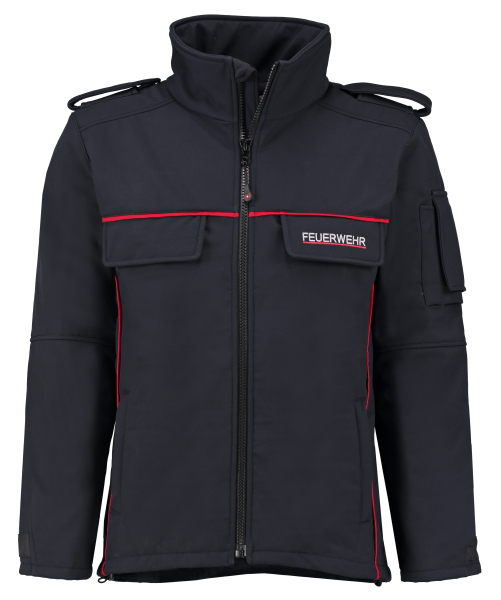 Softshelljacke "rote Paspel waag- und senkrecht"